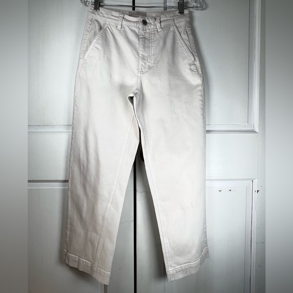 EVERLANE Off White High Rise Cropped Excellent Condition Size 2 - Picture 3 of 9